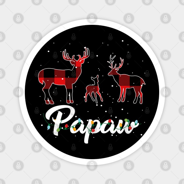 Papaw Reindeer Plaid Pajama Shirt Family Christmas Magnet by intelus